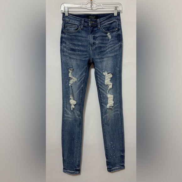 Judy Blue Denim - Judy Blue Bleach Splatter Destroyed Skinny Jeans Size 1 / 25